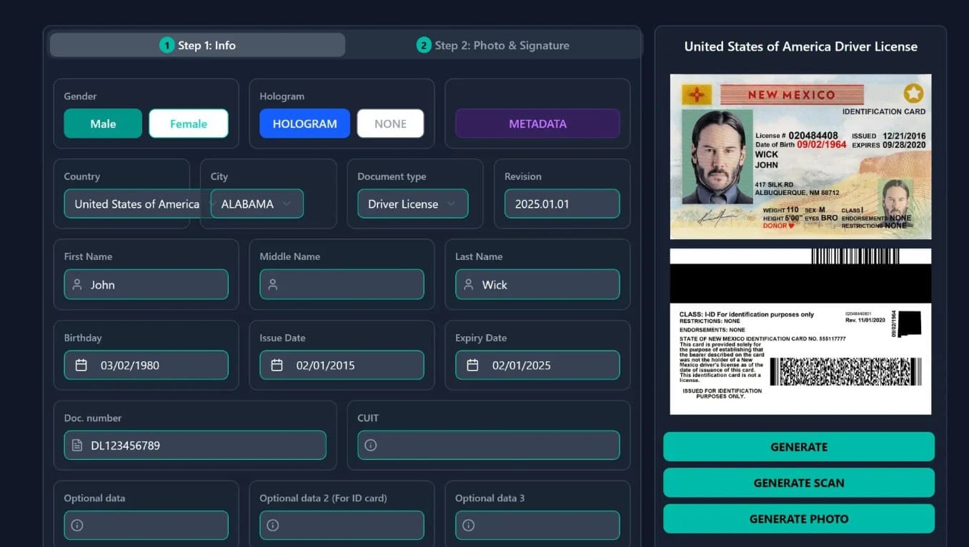 How to Create Fake Driver's License - US License Generator